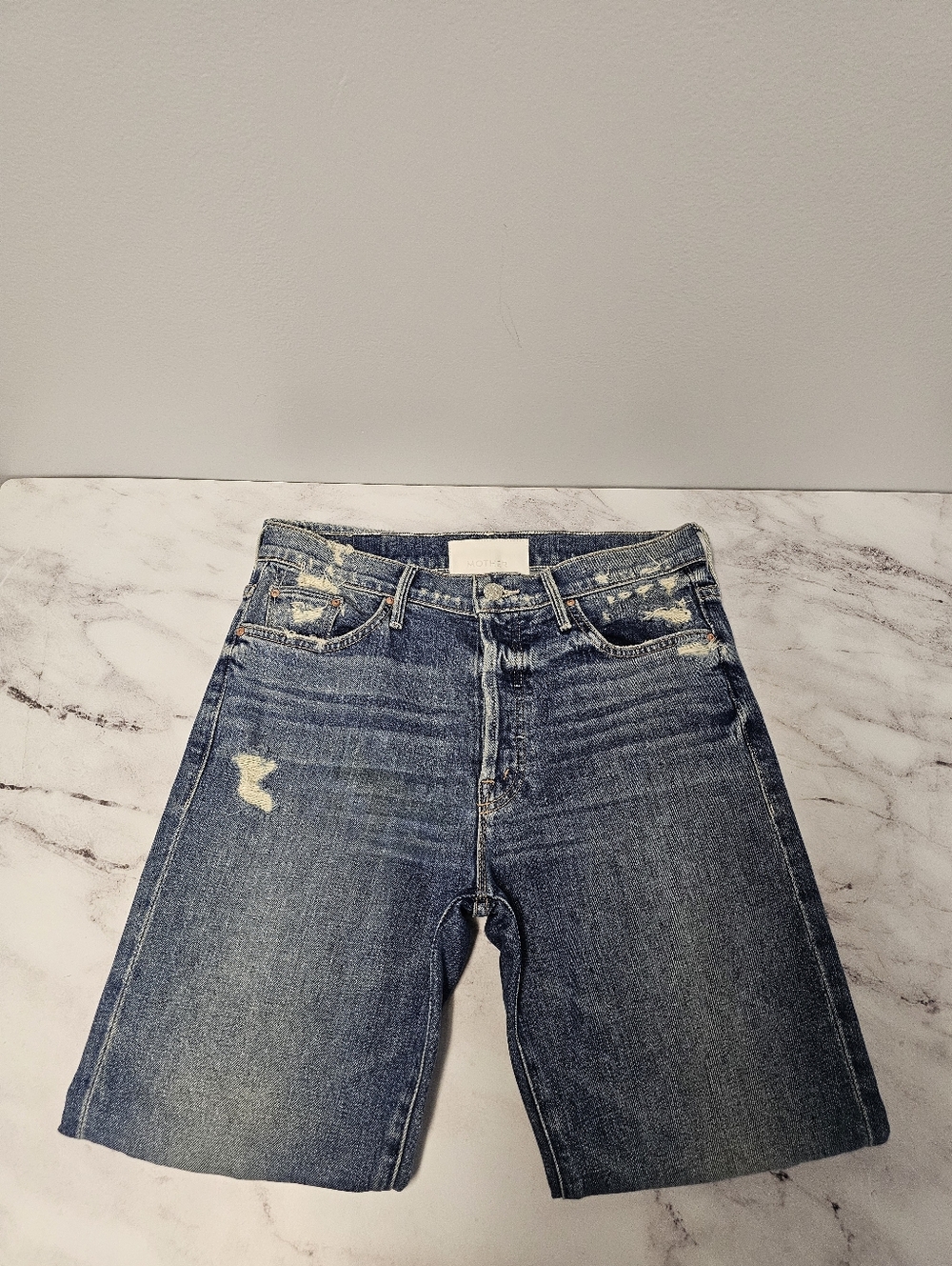 MOTHER Superior The Trickster Ankle High Rise Straight Leg Blue Jeans 27 - Picture 5 of 13